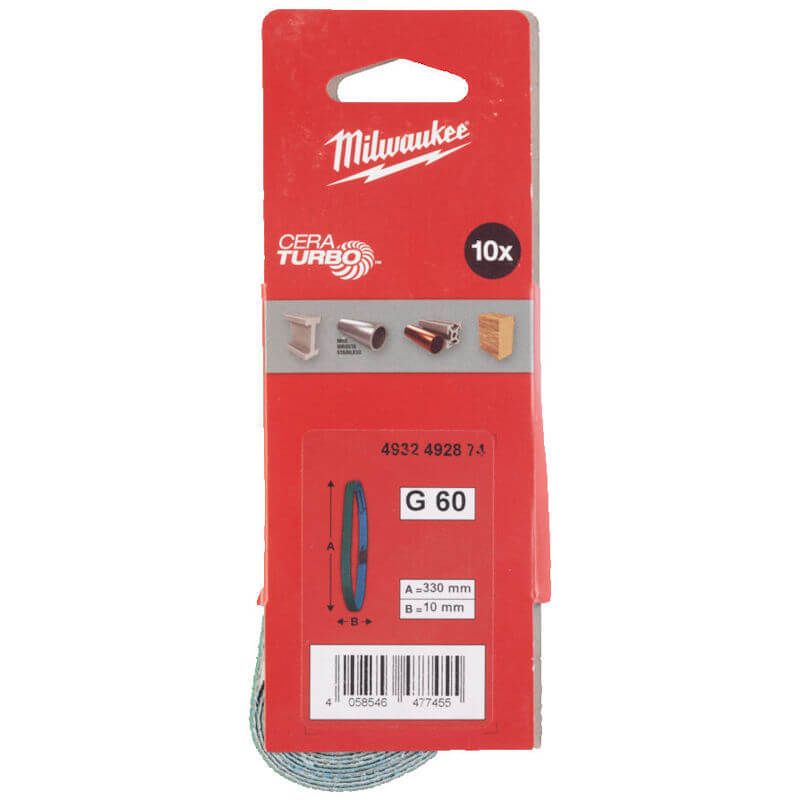 Milwaukee 80 Grit 10mm x 330mm Sanding Belts