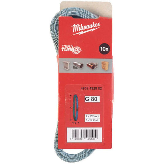 Milwaukee 80 Grit 13mm x 457mm Sanding Belts