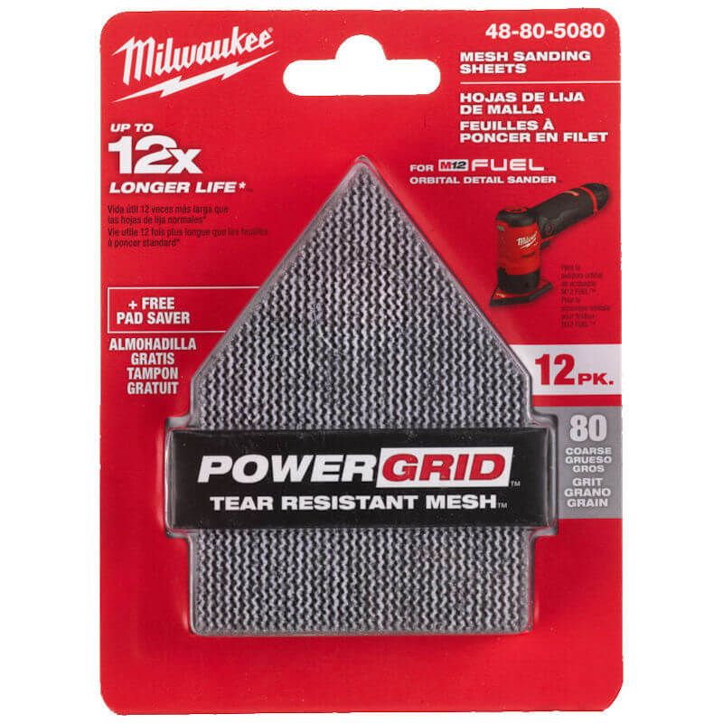 Milwaukee 120 Grit 67mm x 92mm Mesh Sanding Sheets & Pad Saver