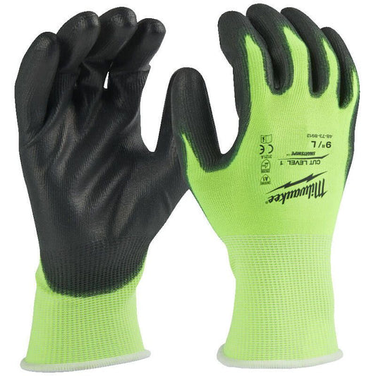 Milwaukee Hi-Vis Cut Level A Gloves Size 9 (L)