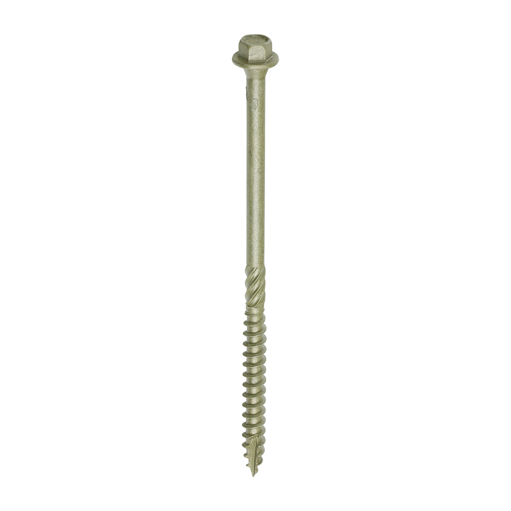 TIMCO 6.7 x 125mm Timber Frame Construction & Landscaping Screws - Hex - Exterior - Green Organic (50 Box)