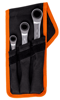 Bahco 4-in-1 Ratcheting Ring Wrench Set - 3 Piece & Pouch