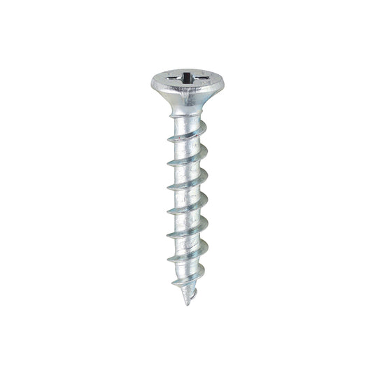 TIMCO Window Fabrication Screws - Countersunk with Ribs - PH - Single Thread - Gimlet Point - Zinc 4.3mm x 25mm
