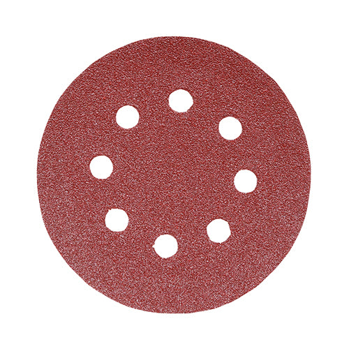 TIMCO Random Orbital Sanding Discs - 120 Grit - Red 125mm