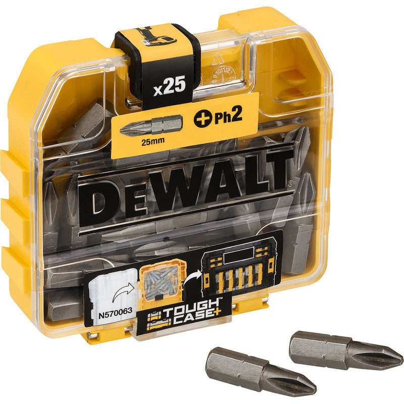 DeWalt 25mm Hex Shank PH2 Screwdriver Bit Box 25 Pack