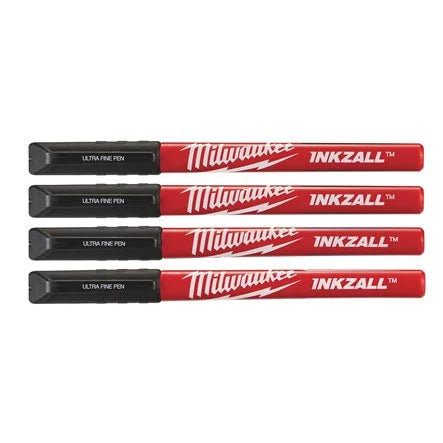 Milwaukee 4 Piece Ultra Fine Point Inkzall Pen Set