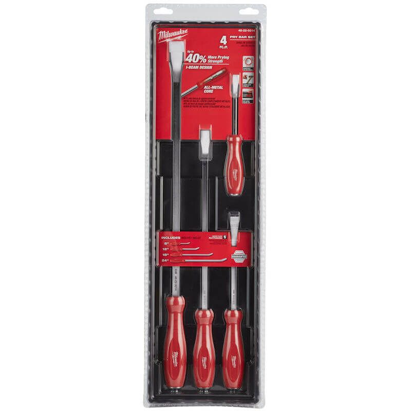 Milwaukee 4 Piece Pry Bar Set