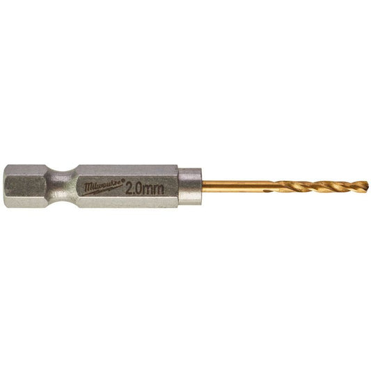 Milwaukee Red Hex - SHOCKWAVE™ HSS-G TiN Metal Drill Bit 2.0mm - Pack of 2