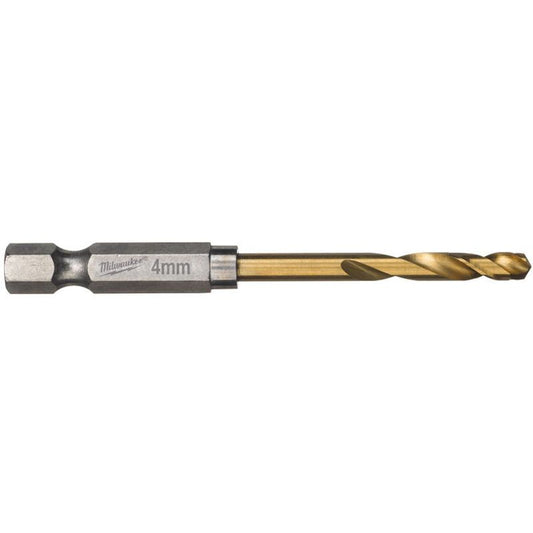 Milwaukee Red Hex - SHOCKWAVE™ HSS-G TiN Metal Drill Bit 4.0mm - Pack of 2