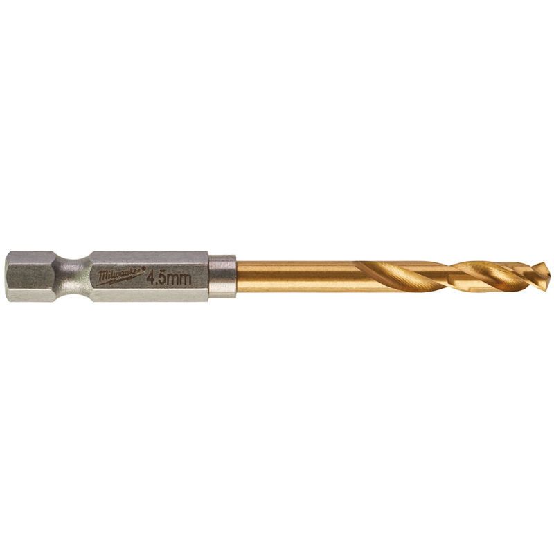 Milwaukee Red Hex - SHOCKWAVE™ HSS-G TiN Metal Drill Bit 4.5mm