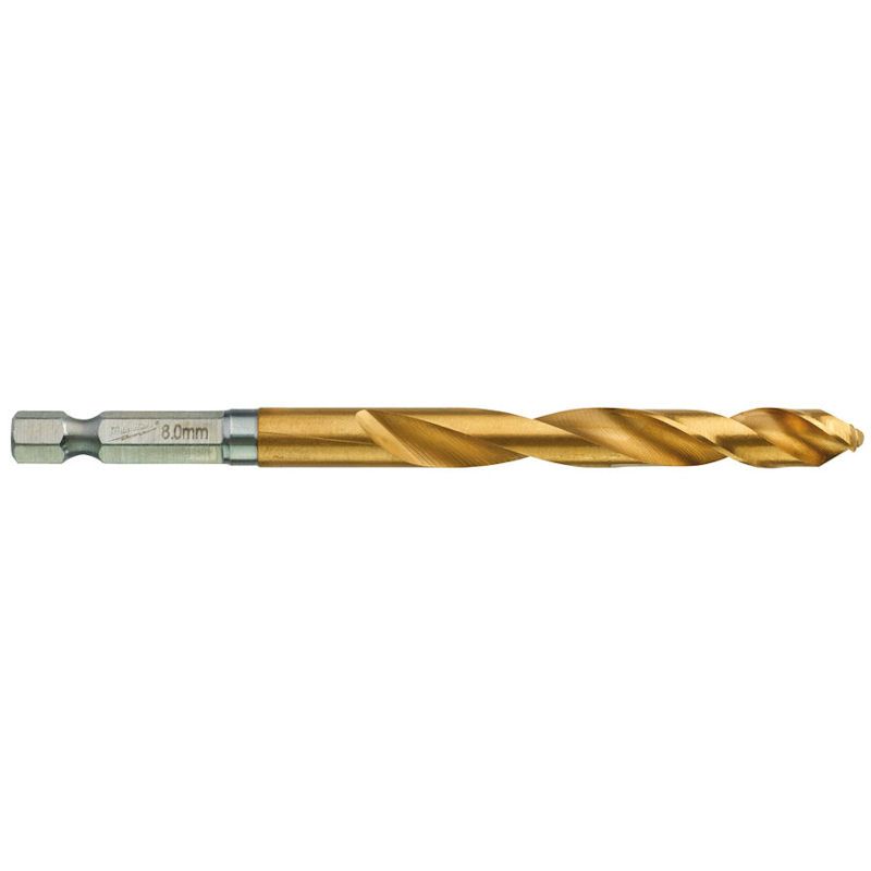 Milwaukee Red Hex - SHOCKWAVE™ HSS-G TiN Metal Drill Bit 8.0mm