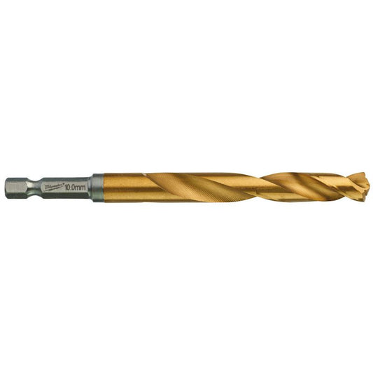 Milwaukee Red Hex - SHOCKWAVE™ HSS-G TiN Metal Drill Bit 10.0mm