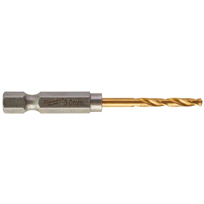 Milwaukee Red Hex - SHOCKWAVE™ HSS-G TiN Metal Drill Bit 3.0mm - Pack of 2