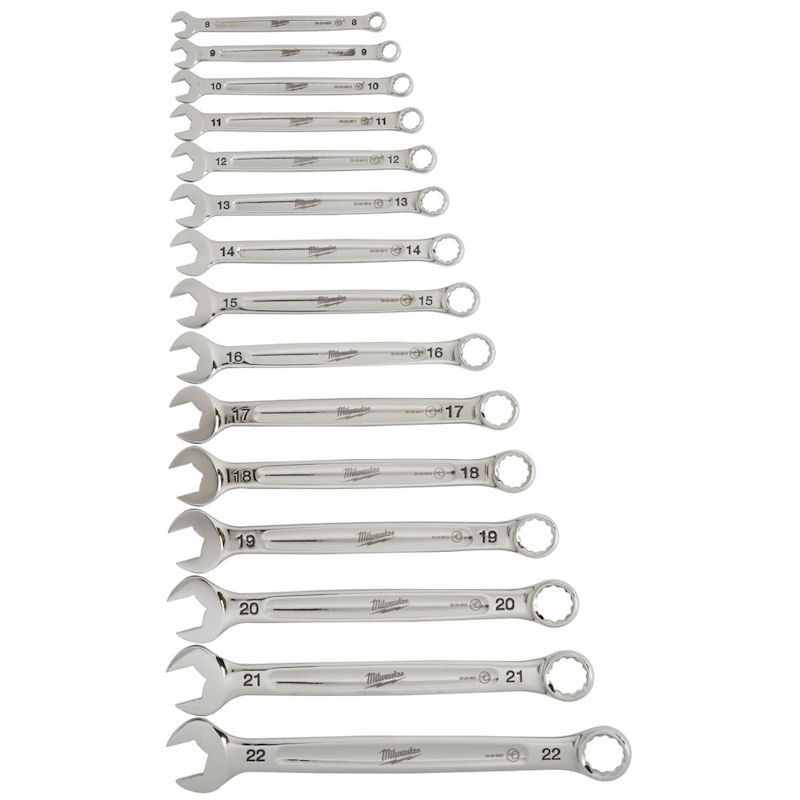 Milwaukee 15 Piece Metric Combination Spanner Set