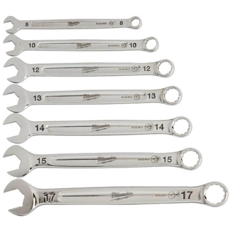Milwaukee 7 Piece Ratcheting Metric Comb Spanner Set