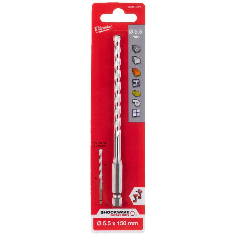 Milwaukee 5.5mm x 150mm Multi Material Drill Bit