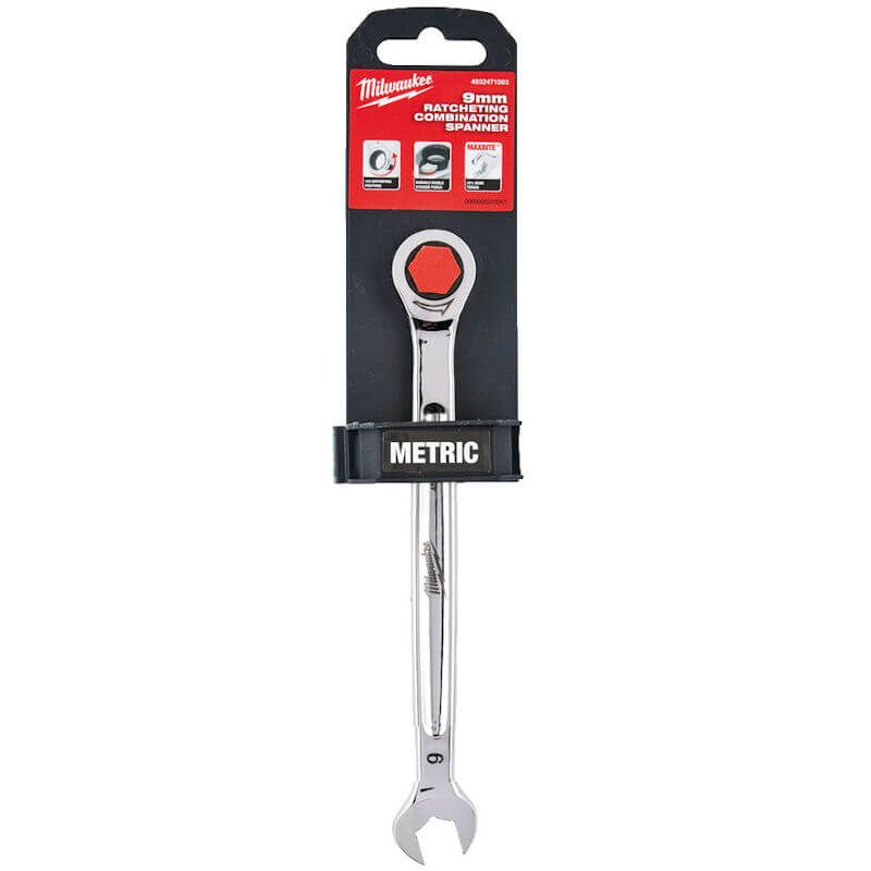 Milwaukee 9mm MaxBite Ratcheting Combination Spanner
