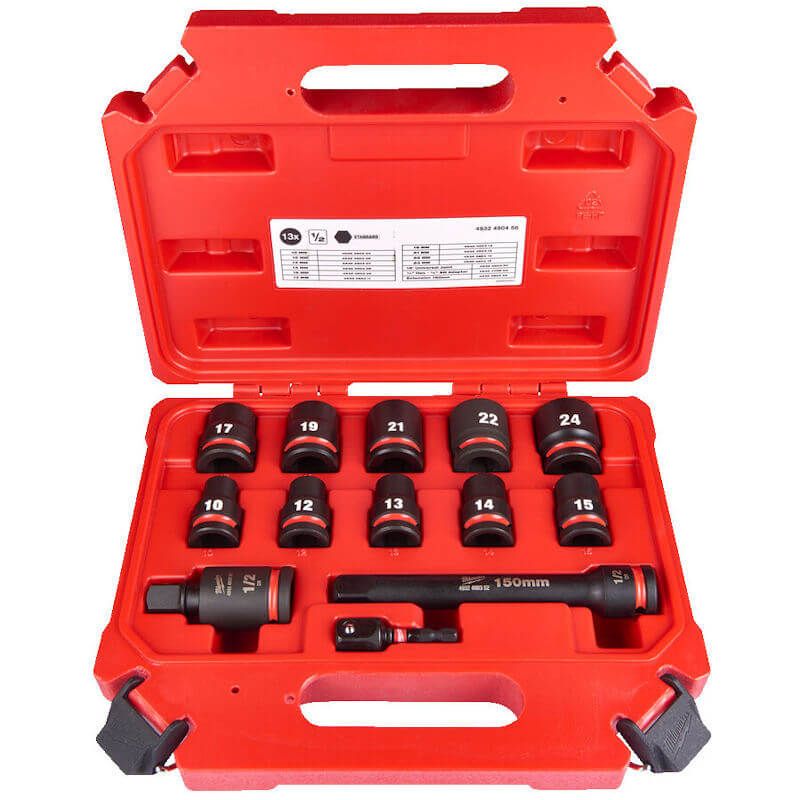 Milwaukee 13 Piece ShockWave Impact Duty 1/2"" Drive Impact Socket Set