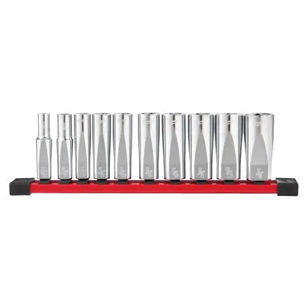 Milwaukee 10 Piece 3/8" Drive SAE Chrome Deep Socket Set