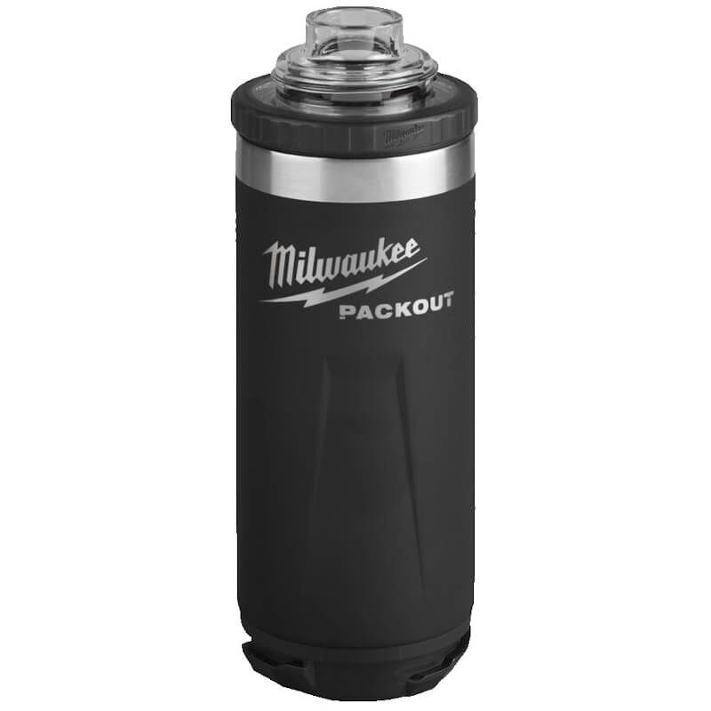 Milwaukee 710ml PackOut Black Insulated Bottle with Chug Lid