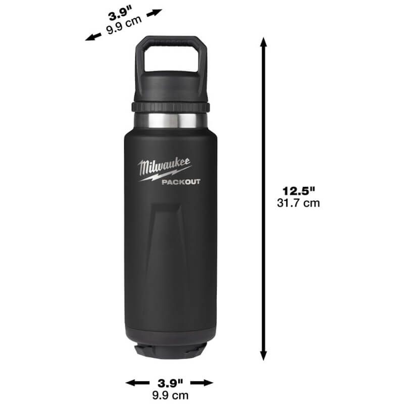 Milwaukee 1065ml Packout™ Black Insulated Bottle with Chug Lid