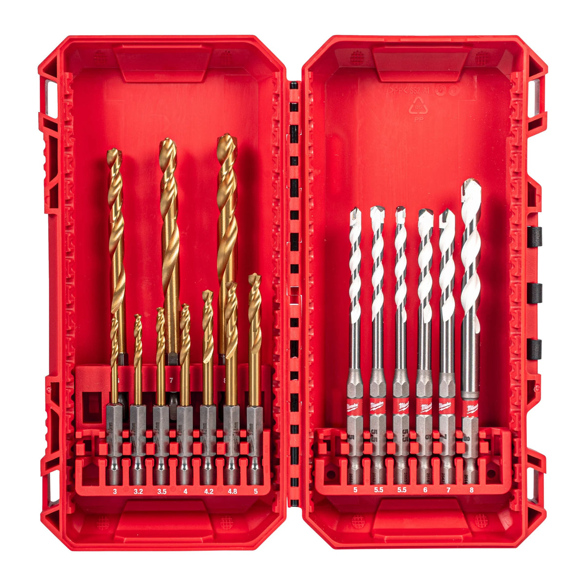 Milwaukee RED HEX SHOCKWAVE™ HSS-TiN Metal Drill Bit Set - 16 Piece