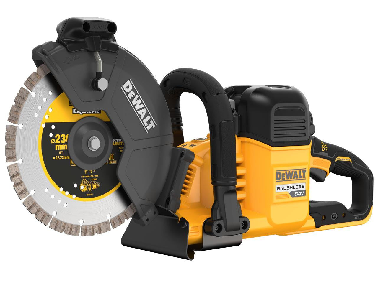 Dewalt DCS691X2 54V XR FLEXVOLT Brushless 230mm Cut Off Saw, 2x 9.0Ah XR FLEXVOLT Batteries & Charger