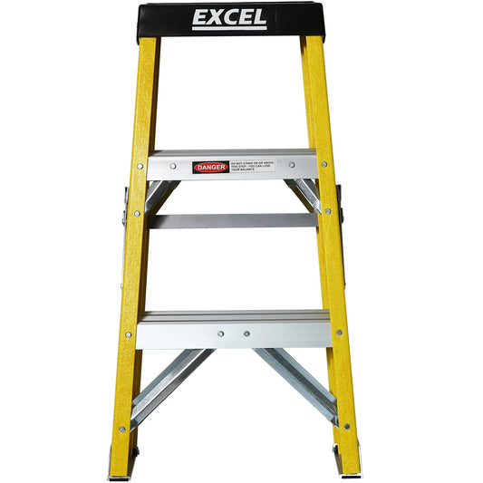 Excel 7403 3 Tread Fibregalss Ladder 0.76m