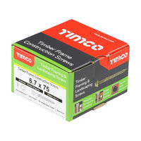 TIMCO 6.7 x 75mm Timber Frame Construction & Landscaping Screws - Hex - Exterior - Green Organic (50 Box)