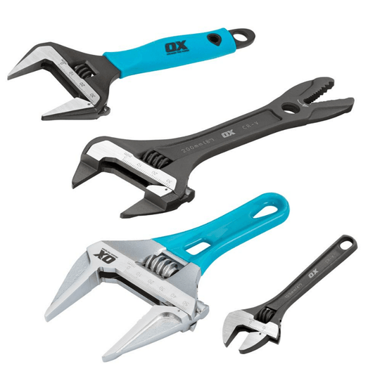 OX Pro 4 Piece Adjustable Wrench Pack