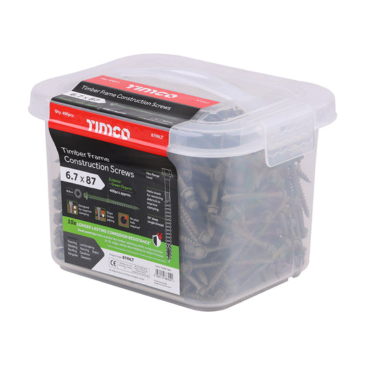 TIMCO 6.7 X 87 Timber Frame Construction & Landscaping Screws - Hex - Exterior (Box of 400)
