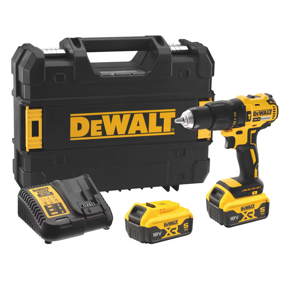 DEWALT 18V 2 x 5.0Ah Li-Ion XR Brushless Cordless Combi Drill