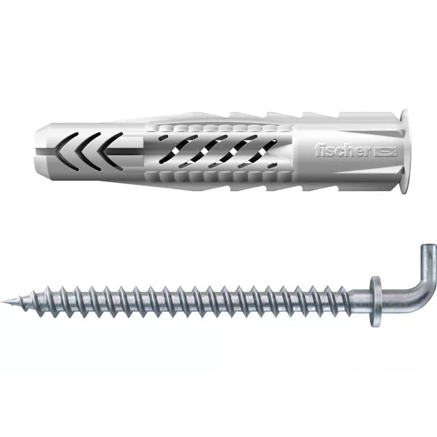 Fischer Fischer Universal Plug UX 6 x 35 R WH with Angle Hook Set of 25 Pieces