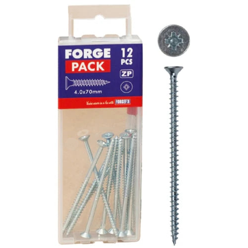 Forgefix Self-Tapping Screw ZP 4.0 x 70mm - Pack of 12
