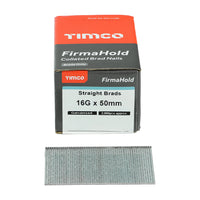 TIMCO FirmaHold Collated Brad Nails - 16 Gauge x 50mm - Straight - Galvanised - Box of 2000