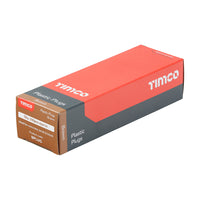 TIMCO 36mm Plastic Plugs - Brown (100 Pieces)