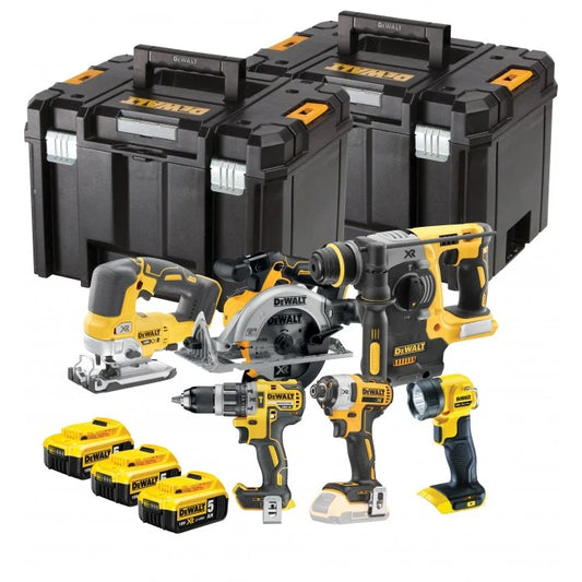 Dewalt 18v XR Brushless 6 Piece Kit - 3 x 5ah Batteries