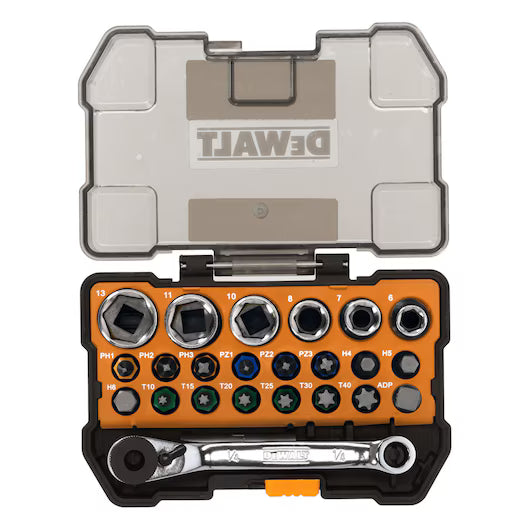 DeWalt McLaren F1 Screwdriving & Socket Set - 24 Pieces