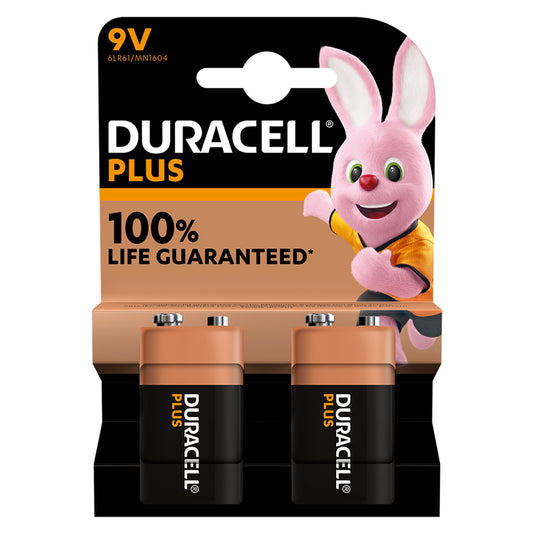 Duracell Plus 9v Batteries 2 Pack