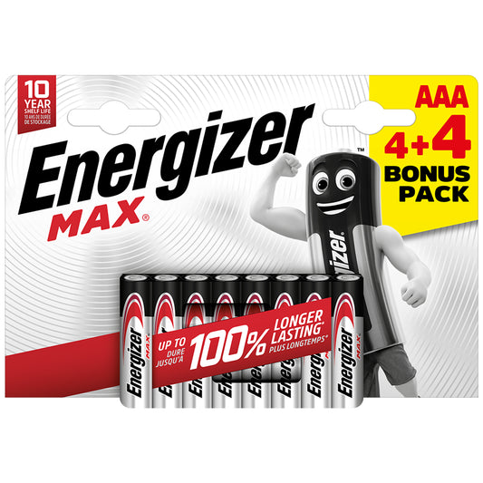 Energizer Max AAA Batteries 8 Pack