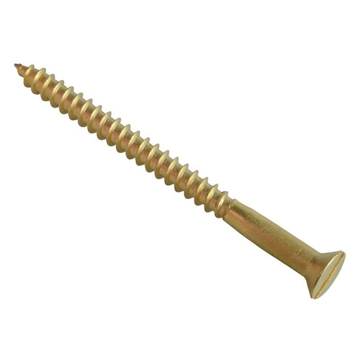 ForgeFix Wood Screw Slotted CSK Brass 3in x 12 Forge Pack of 4
