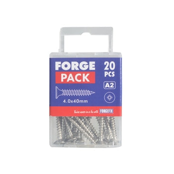 ForgeFix Multi-Purpose Pozi Compatible Screw CSK ST S/Steel 3.5 x 25mm Forge Pack of 40