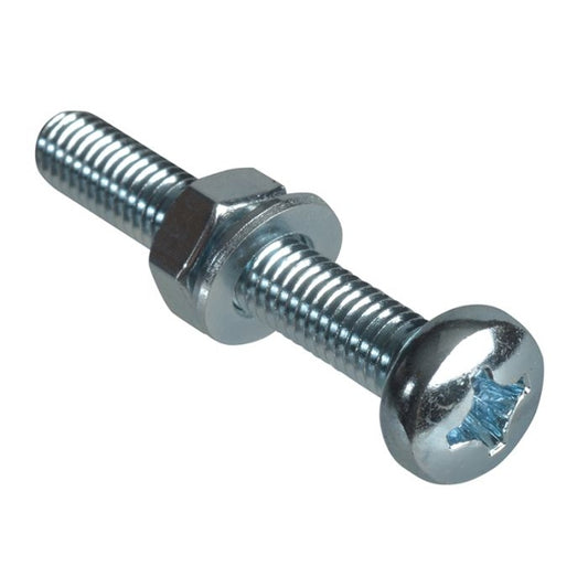 ForgeFix Machine Screw Pozi Pan Head ZP M6 x 40mm Forge Pack of 4