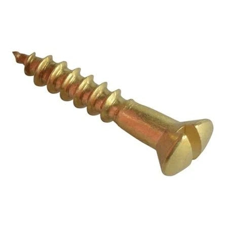Forgefix Wood Screw Slotted Raised Head St Solid Brass 3/4in x 6 Forge Pack of 25