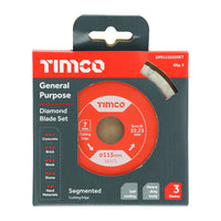 TIMCO General Purpose Diamond Blade - Segmented 115 x 22.2mm