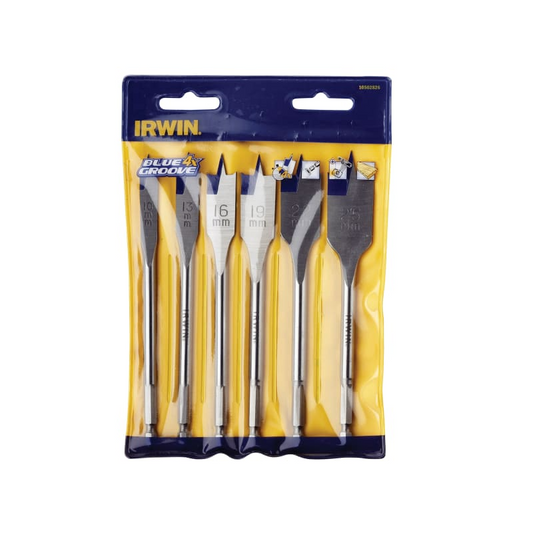 Irwin Blue Groove 4X Flat Bit 6 Piece Set