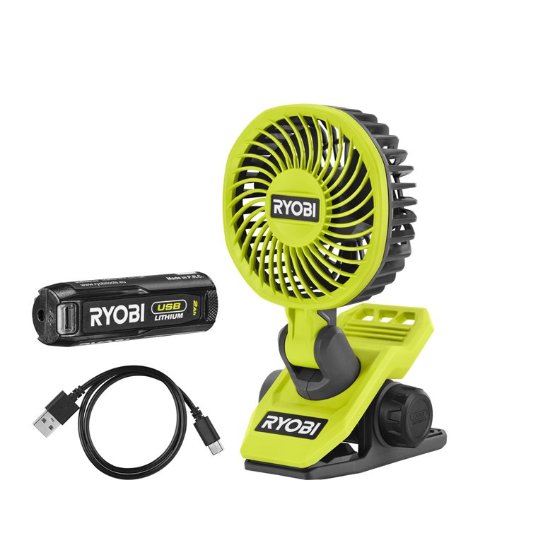 Ryobi 4V USB Lithium™ Cordless Clamp Fan (1 X 4V 2.0Ah)