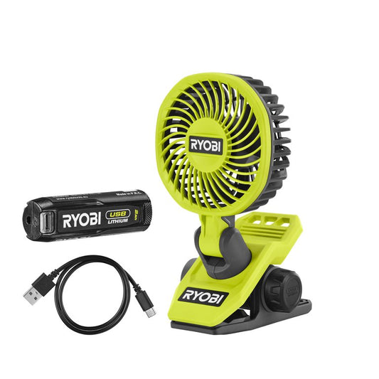 Ryobi 4V USB Lithium™ Cordless Clamp Fan (1 X 4V 2.0Ah)