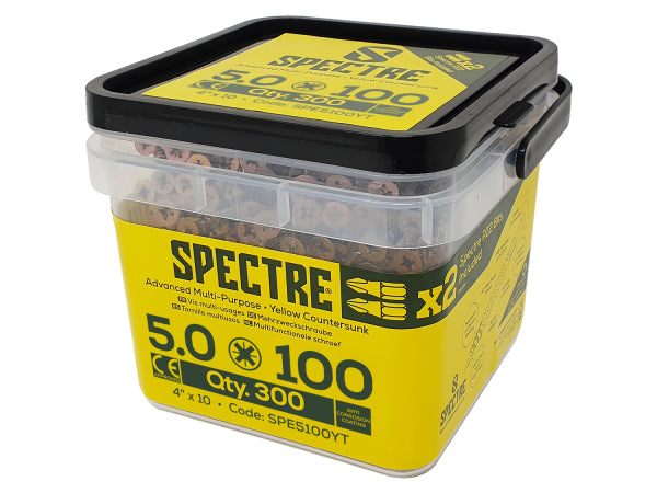 Spectre Woodscrew 5.0 x 100mm (Tub of 300)