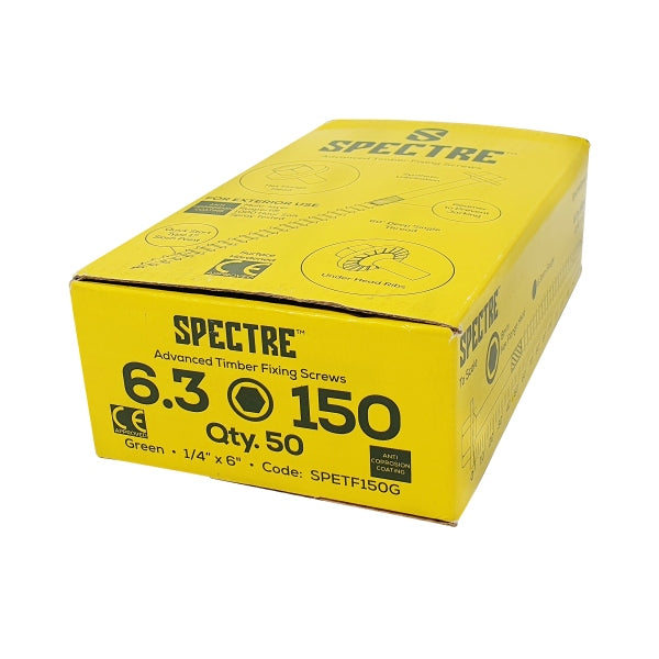 Spectre 6.3 X 250mm Advanced Timber Fixing Screws (Box Of 50)